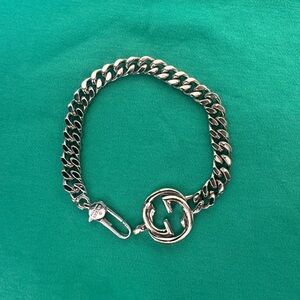 Gucci Sterling Silver Interlocking Chain Bracelet